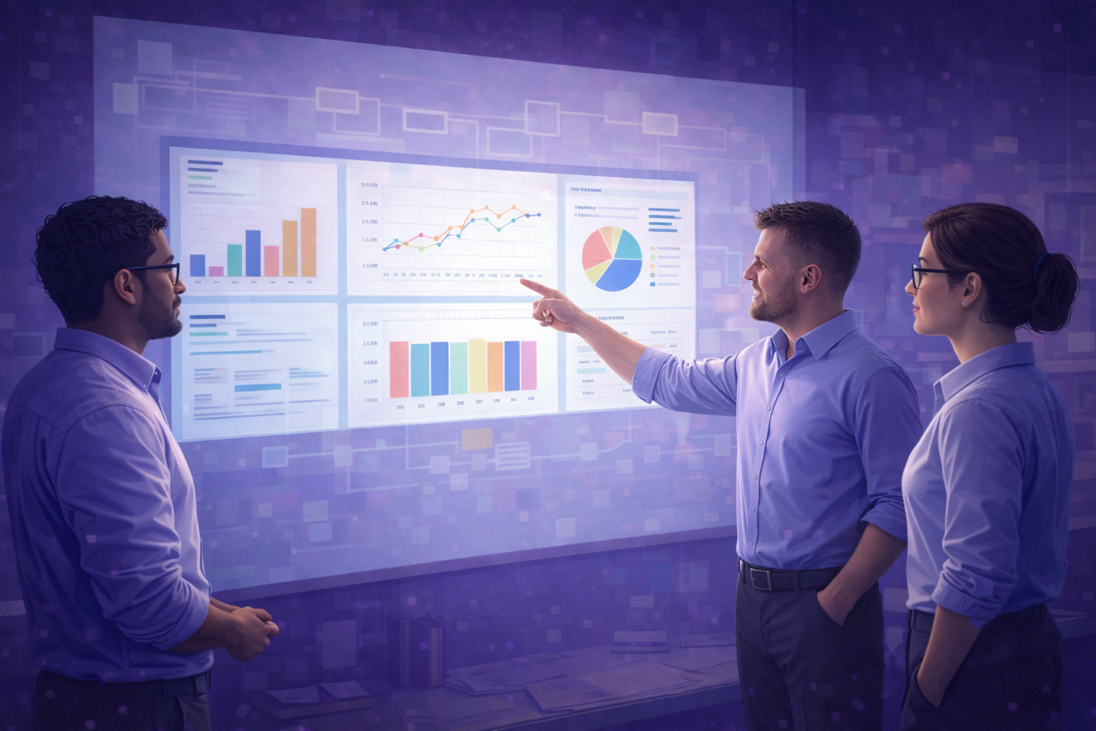 Illustration of an interactive analysis session showing clear reporting.